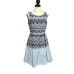 Just Taylor Blue Floral Fit & Flare Tea Dress